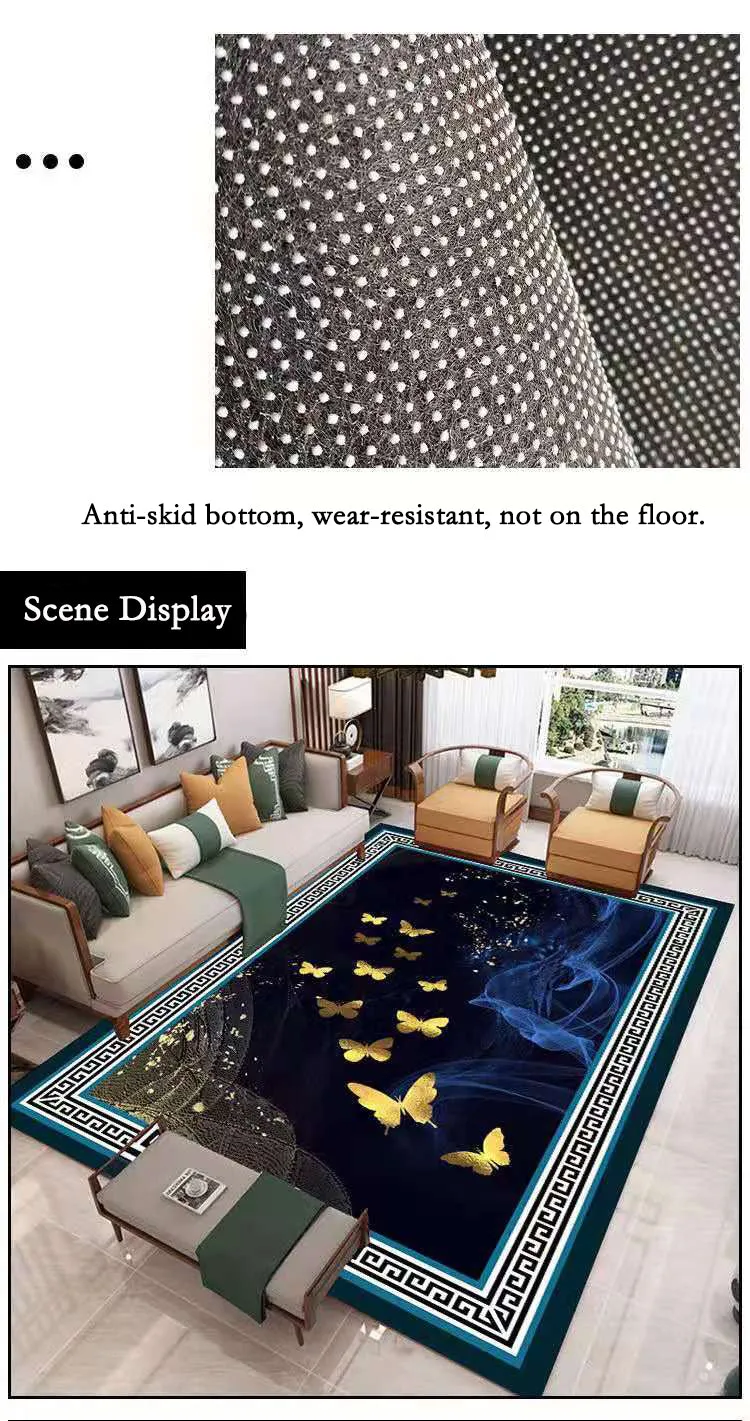 Modern 3D Design  Butterfly's Luxury Non-Slip  Rug Carpet