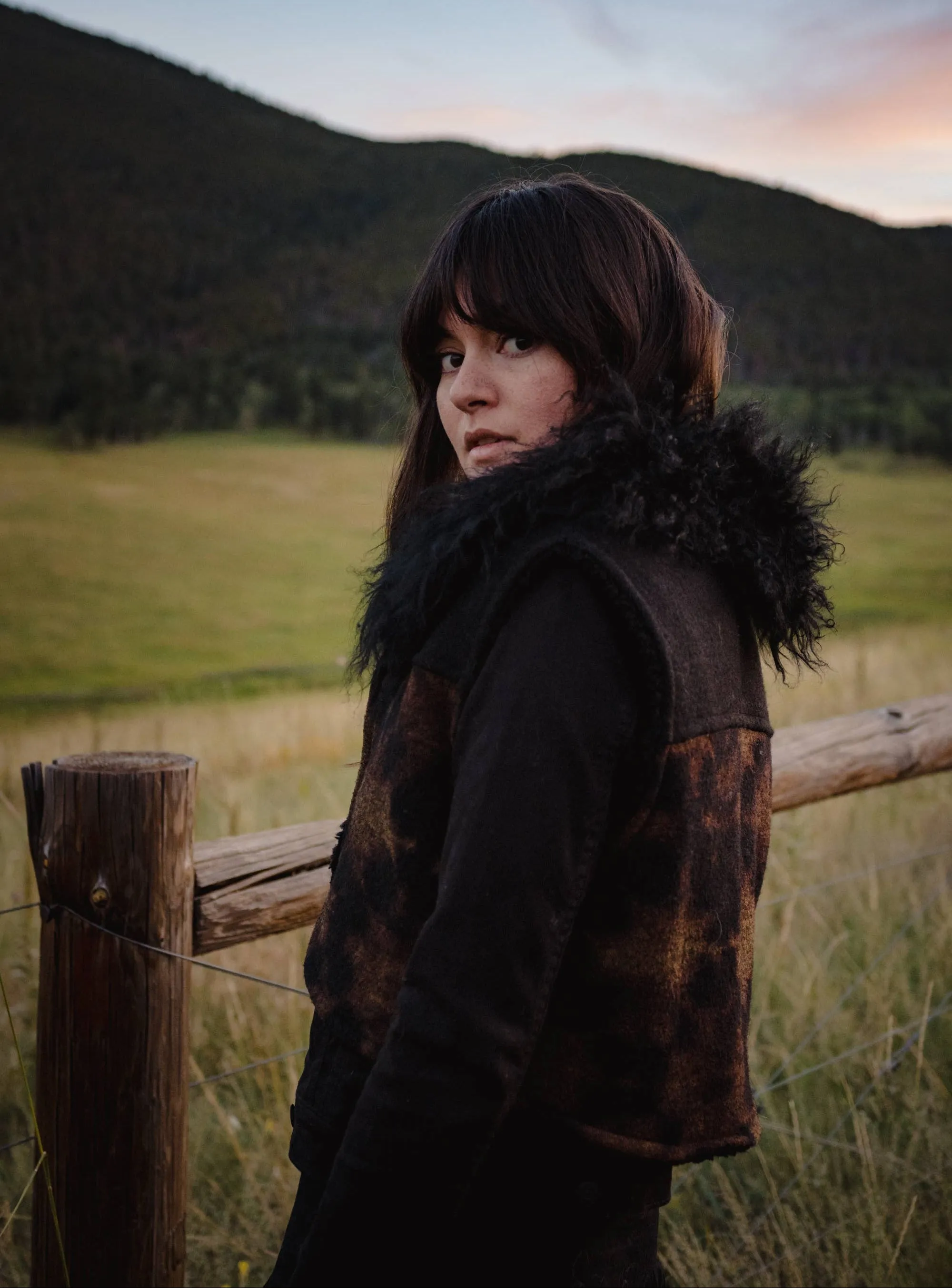 Mongolian Lamb & Shibori Wool Bolero