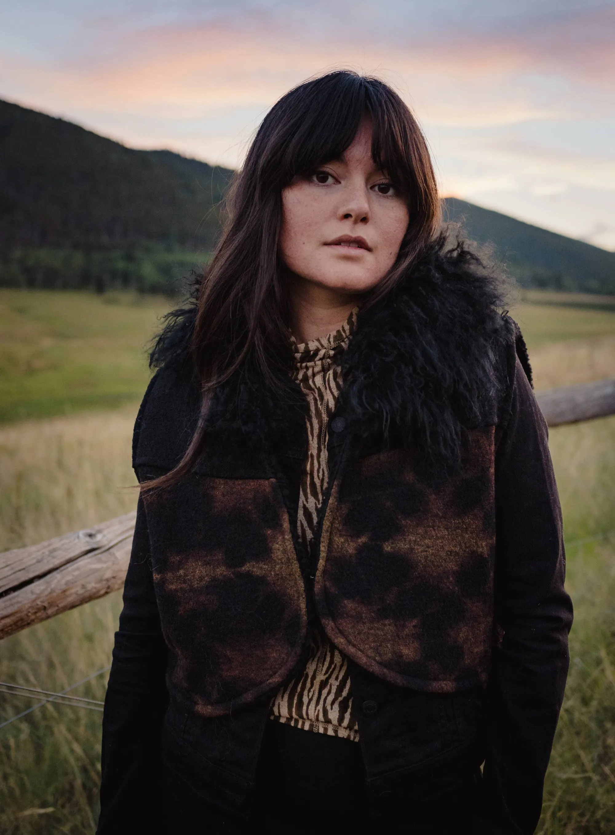 Mongolian Lamb & Shibori Wool Bolero
