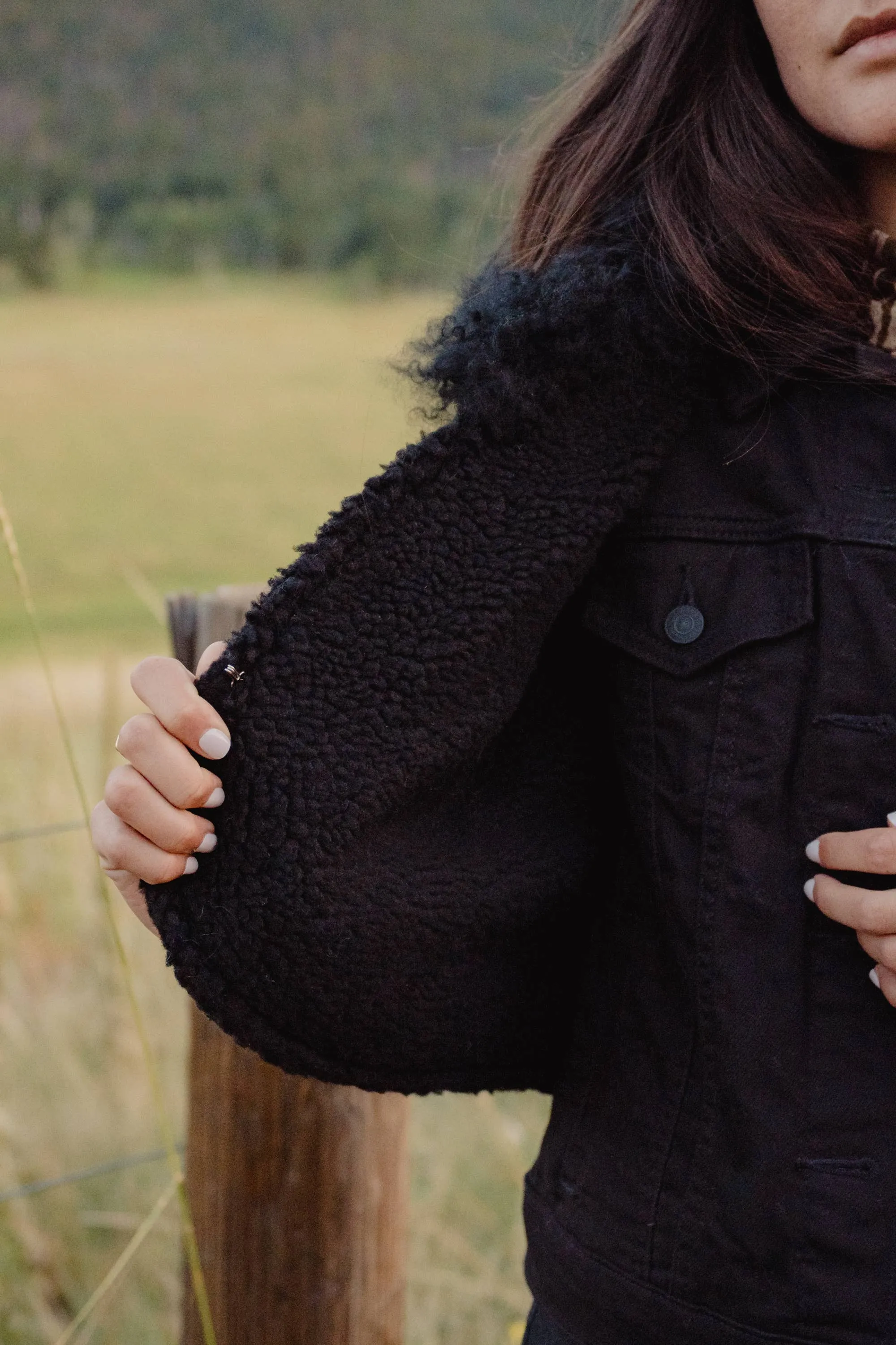 Mongolian Lamb & Shibori Wool Bolero