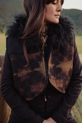 Mongolian Lamb & Shibori Wool Bolero