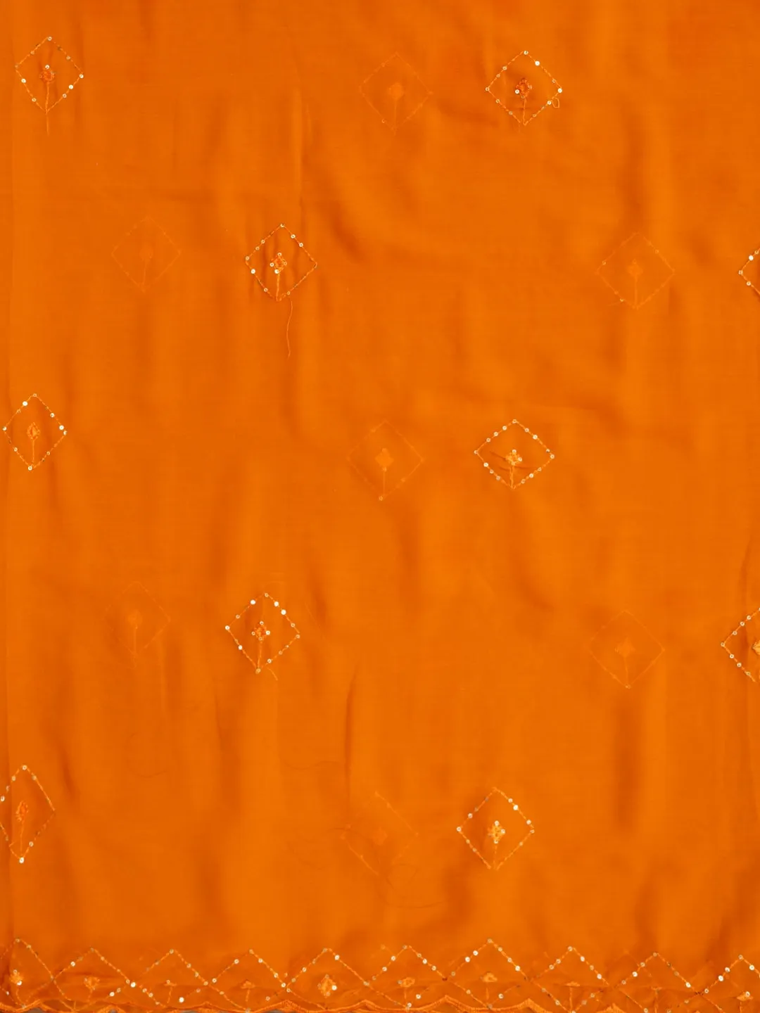 Mustard Embroidered Silk Georgette Dress Material with Dupatta