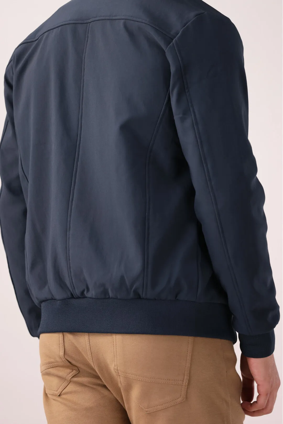 Navy Blue Full-Sleeve Jacket
