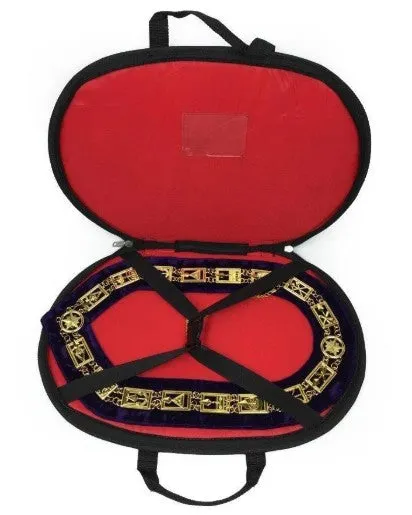 OES - Regalia Rhinestones Chain Collar - Gold/Silver on Purple   Free Case