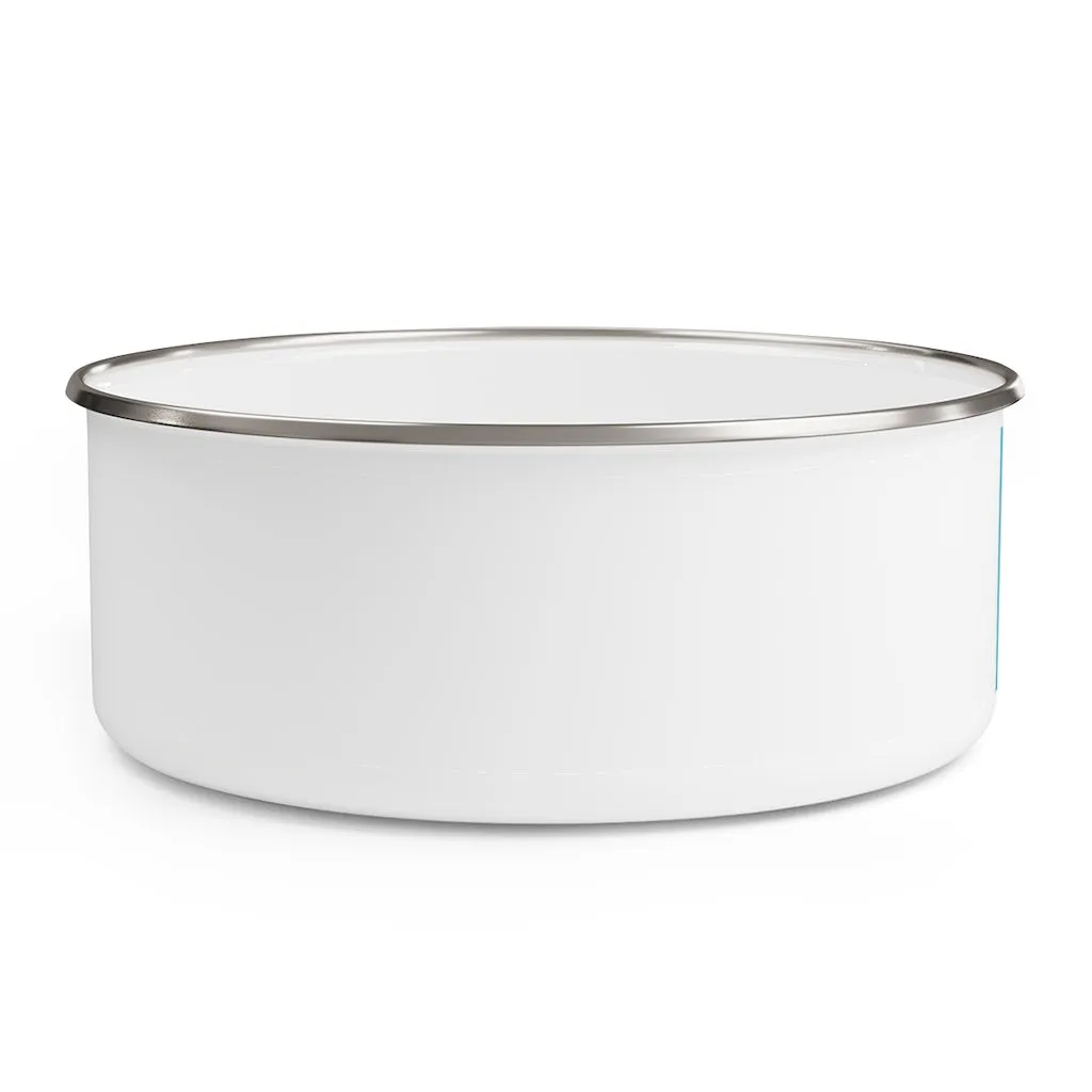 Orange Kitty Enamel Bowl