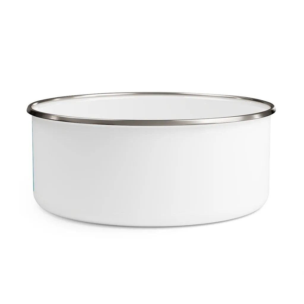 Orange Kitty Enamel Bowl