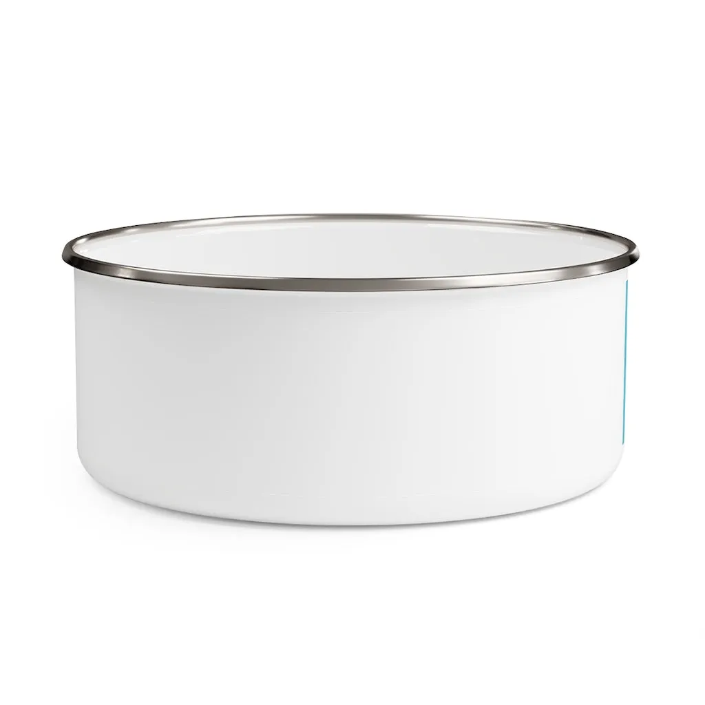 Orange Kitty Enamel Bowl