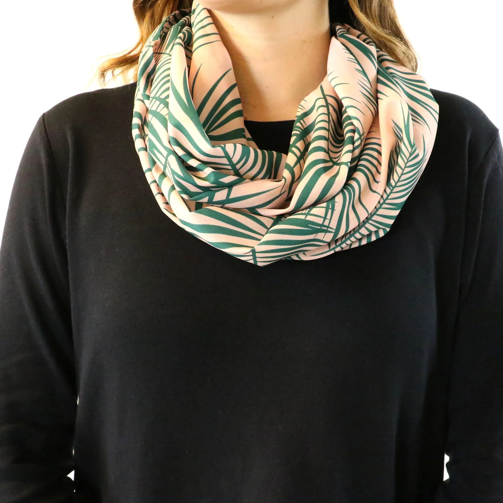 Palm Leaves Infinity Scarf