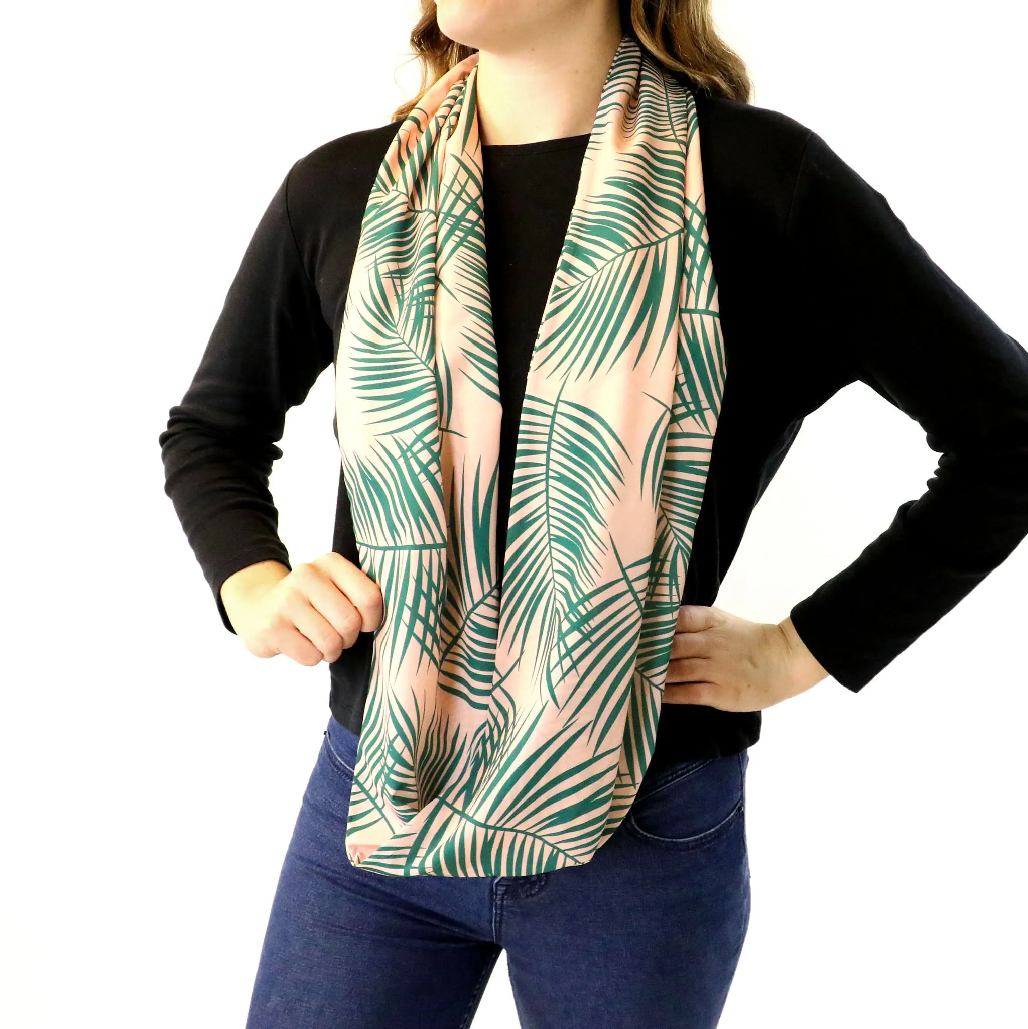 Palm Leaves Infinity Scarf