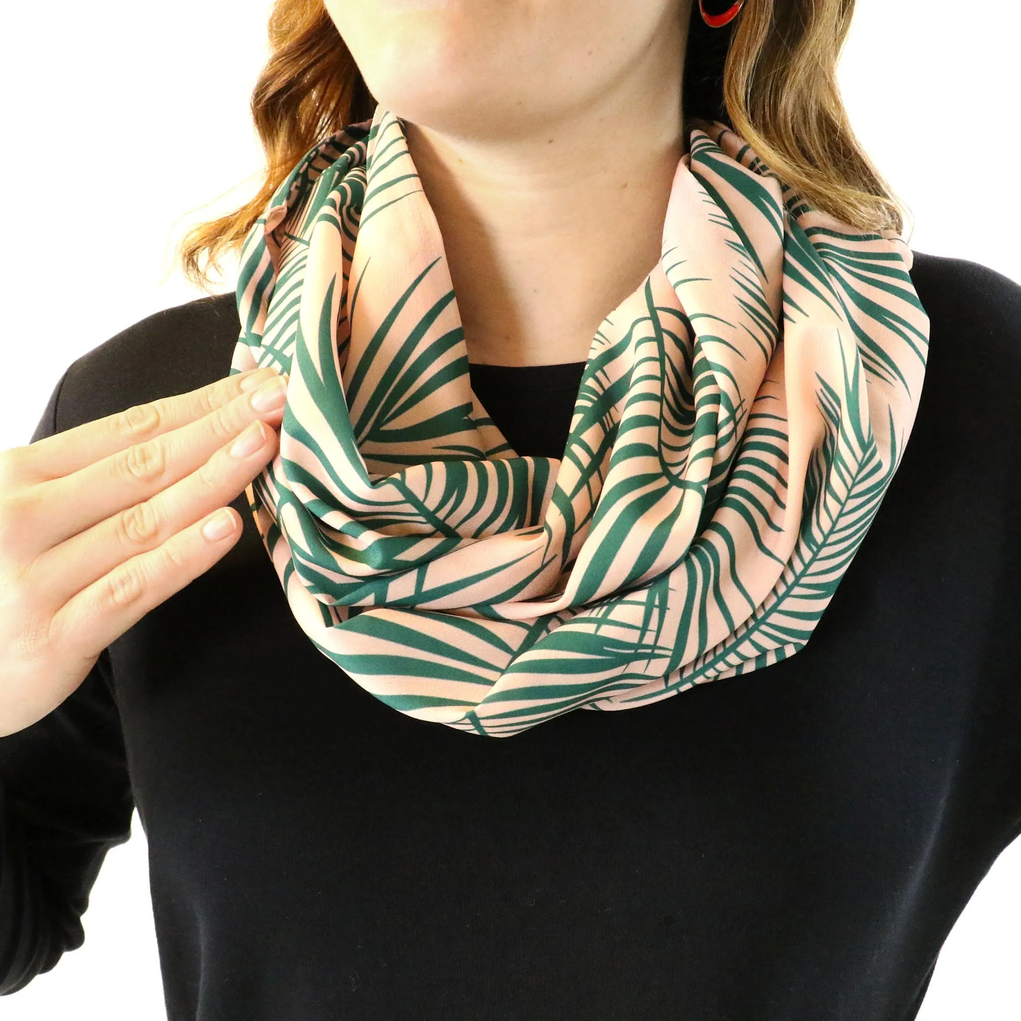 Palm Leaves Infinity Scarf
