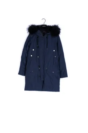 Parka en tissu technique à capuche fourrure