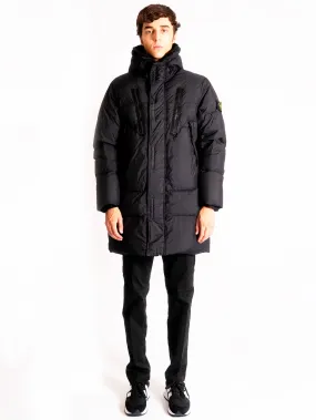 Parka Imbottito in Reps di Nylon Nero