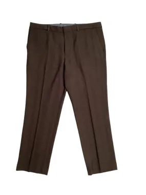 Perry Ellis Portfolio Mens Modern Fit Stretch Solid Dress Pants Brown 33 x 30