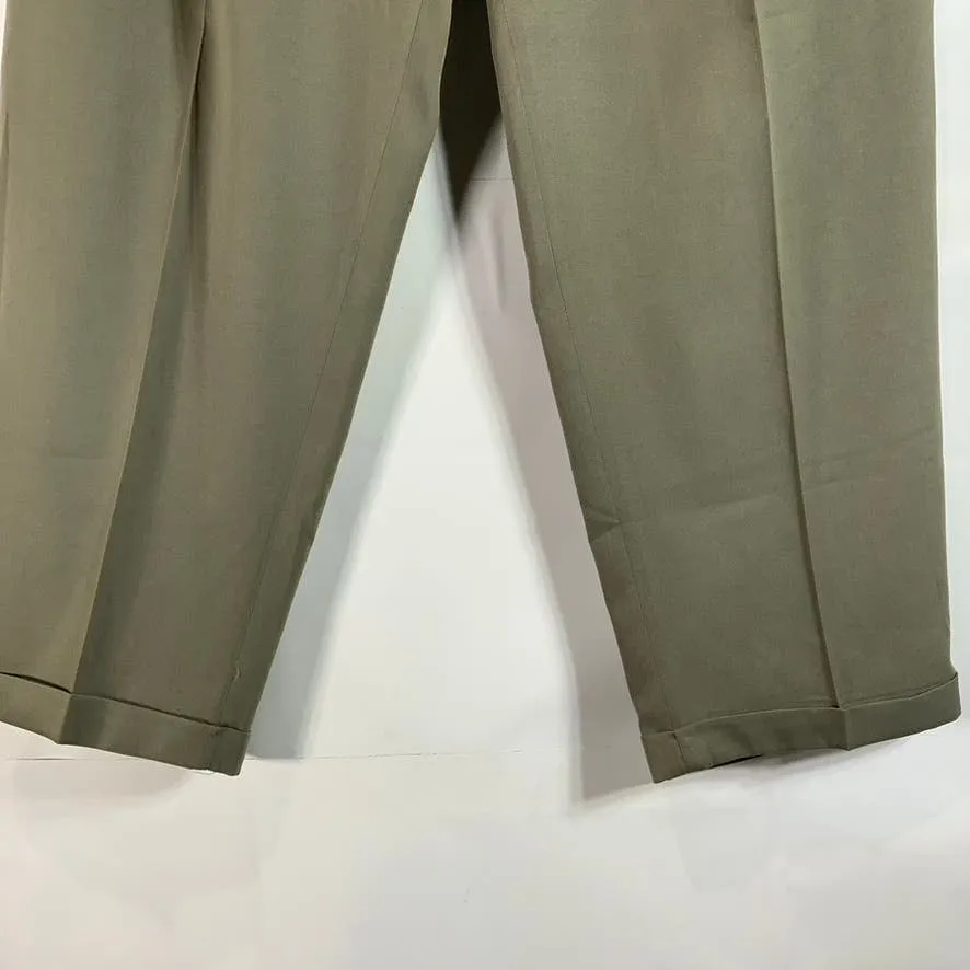 PERRY ELLIS PORTFOLIO Men's Tan Pleated-Front Classic-Fit Dress Pants SZ 38X32