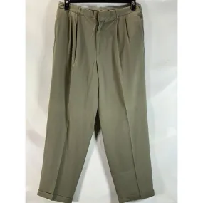 PERRY ELLIS PORTFOLIO Men's Tan Pleated-Front Classic-Fit Dress Pants SZ 38X32