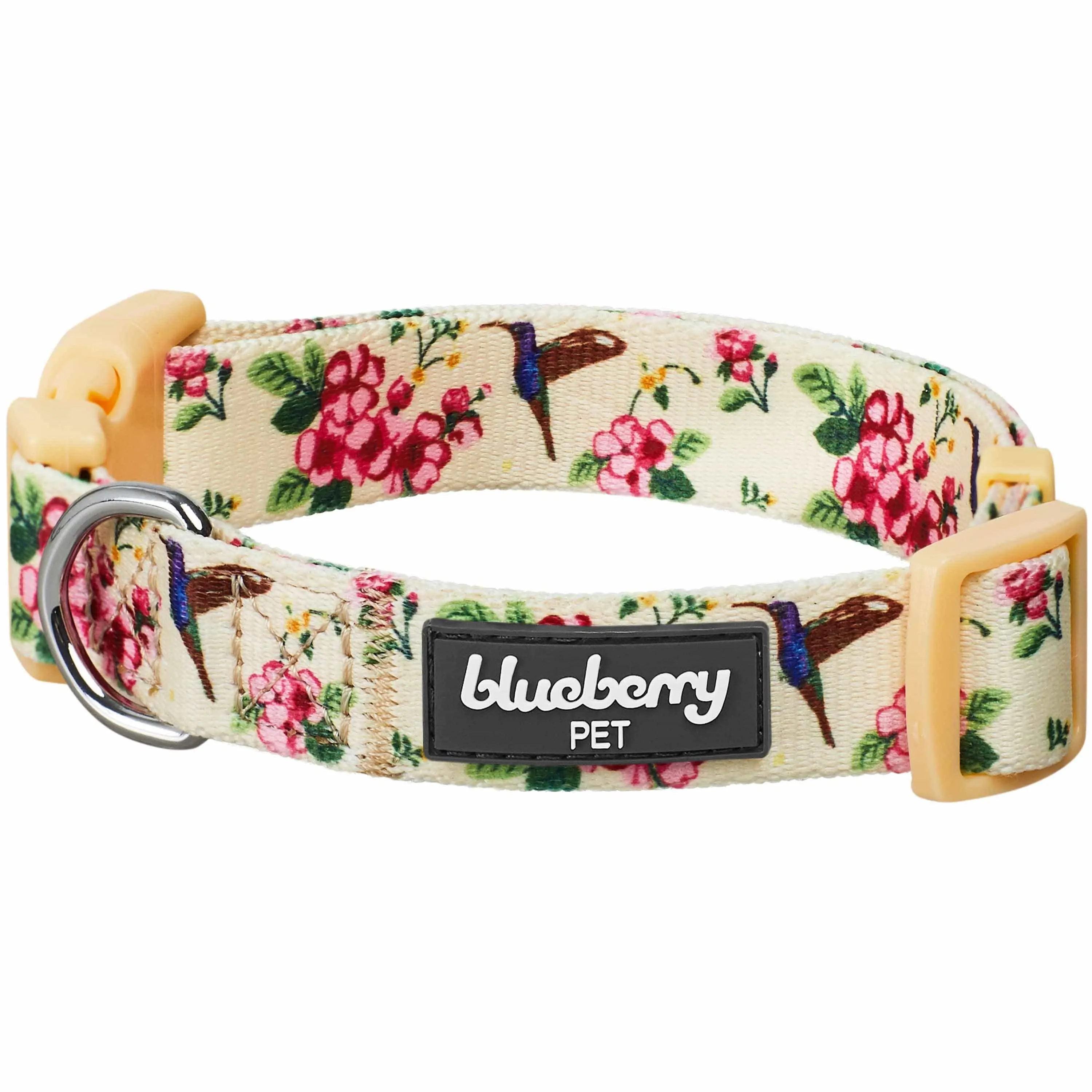 Petal Paws Floral Flower and Hummingbird Dog Collar