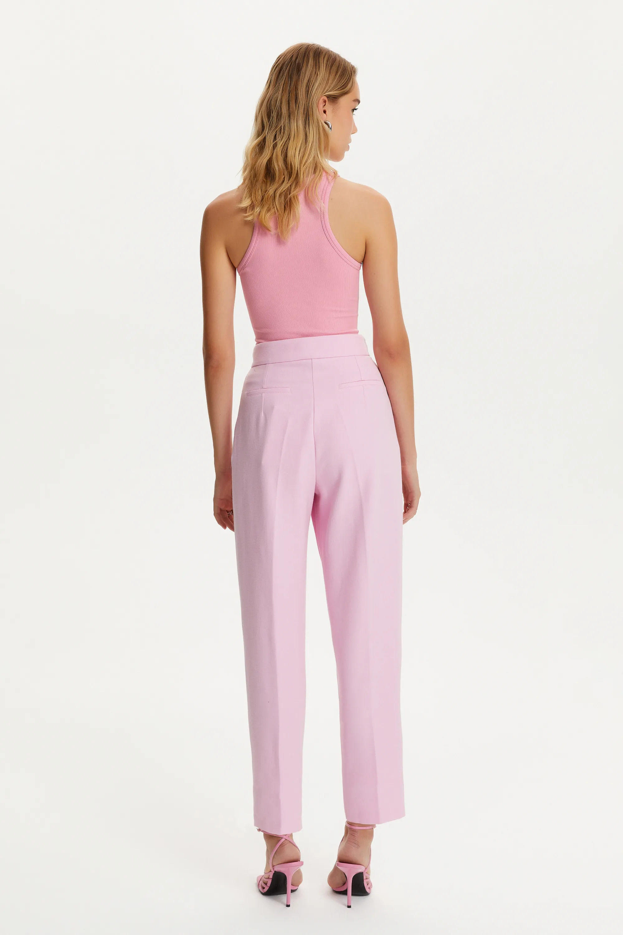 Pink High Waist Carrot Pants
