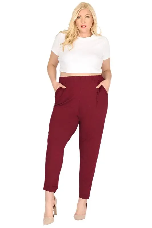 Plus Size High Waist Loose Fit Pants