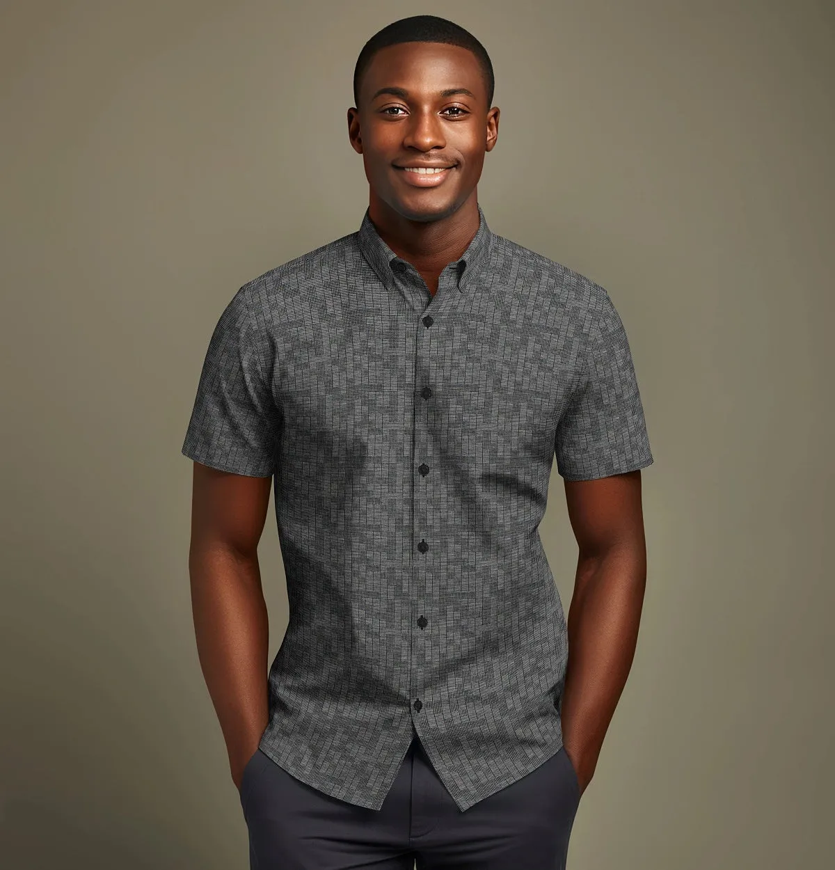 Pure Cotton - Short Sleeve - Granite Gridlock