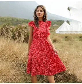 Rachel Summer Floral Print Midi Dress
