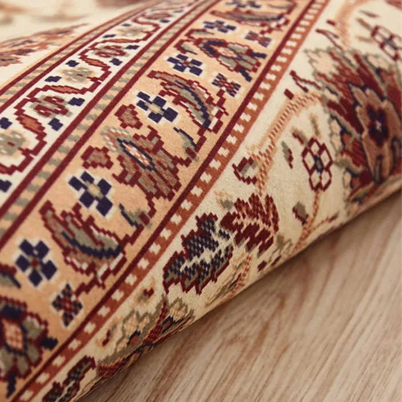 Red Flower Design Luxury Non-Slip Rug Carpet