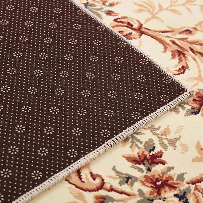 Red Flower Design Luxury Non-Slip Rug Carpet