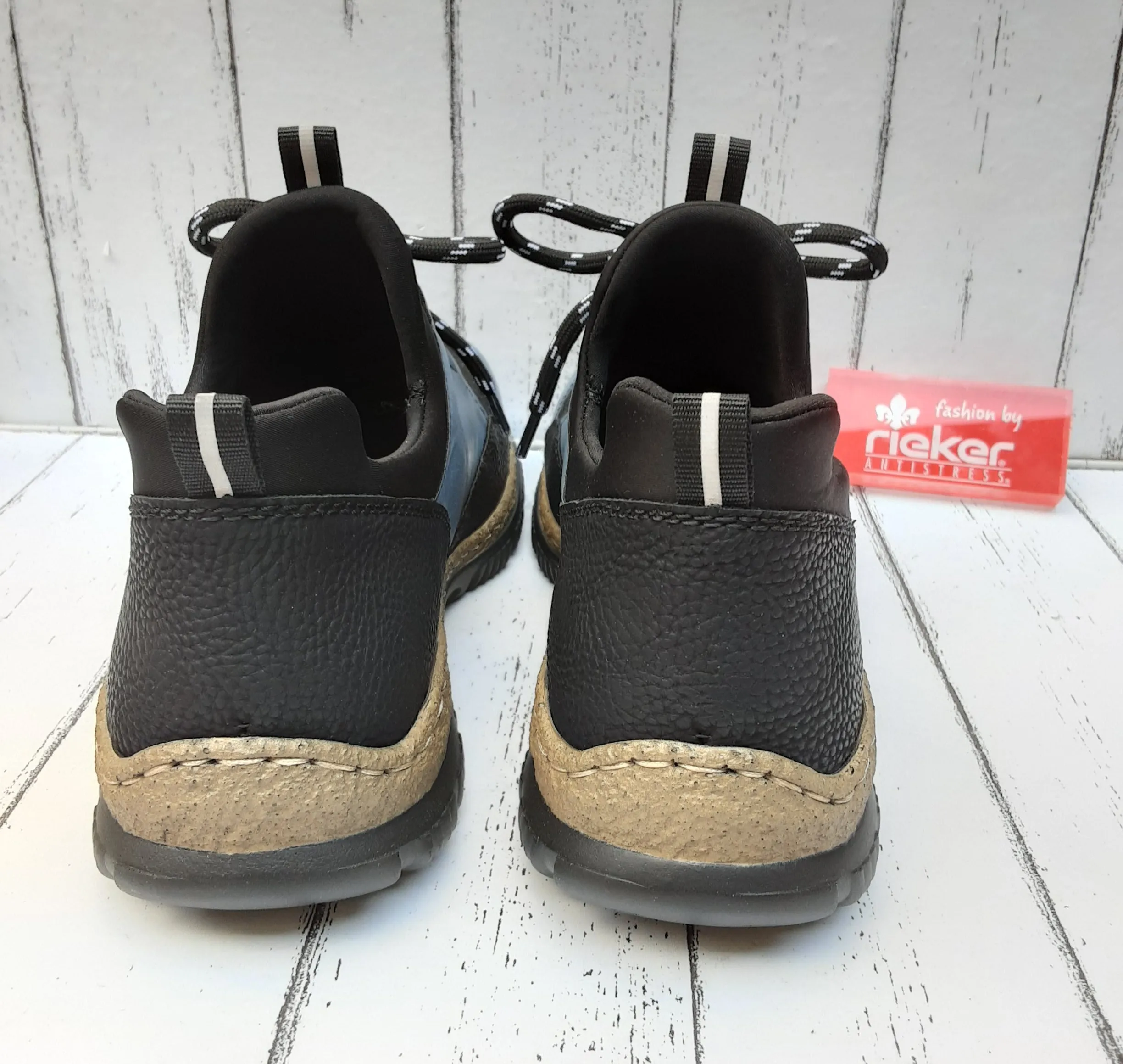 RIEKER - N3253-14 -  SLIP ON TRAINER - Blue Combi