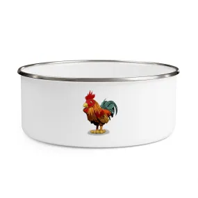 Rooster Enamel Bowl