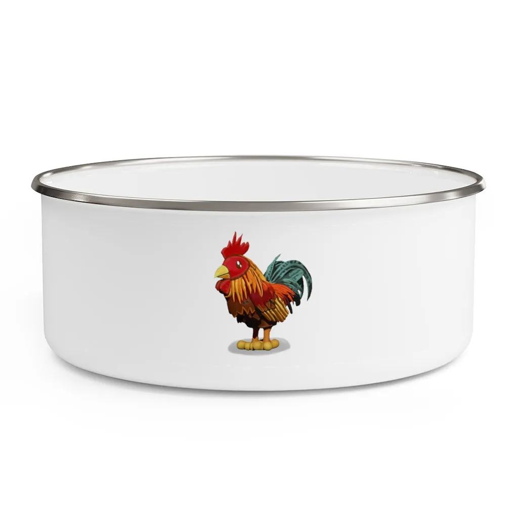 Rooster Enamel Bowl