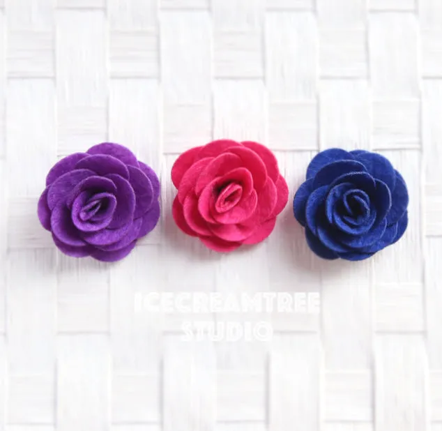 Round Felt Purple Flower Collar Slide On - Small Flower Collar Accessory
