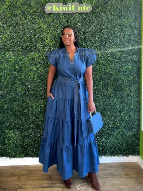 Royal Denim Dress