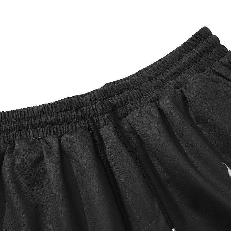 Safari Style Print Pocket Elastic Waist Shorts
