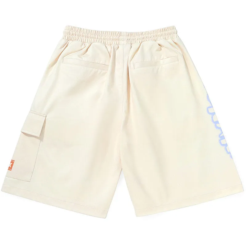 Safari Style Print Pocket Elastic Waist Shorts
