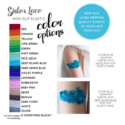 Sapphire Blue Non-Slip Wedding Garter - The Jamie