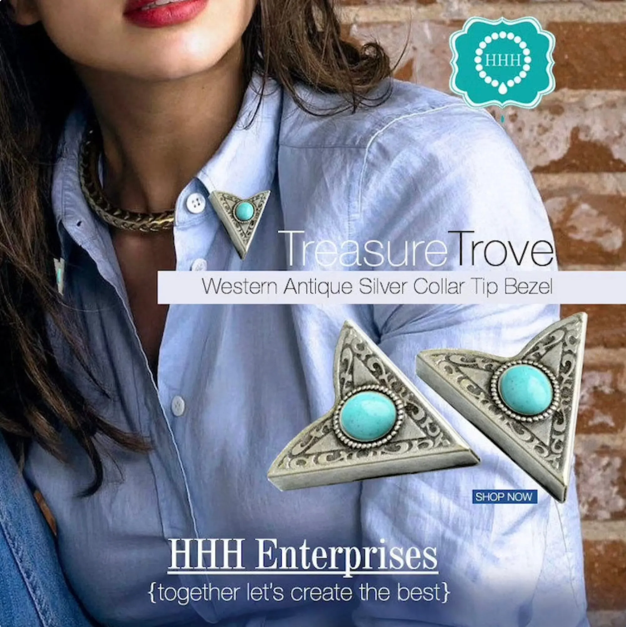 Silver Collar Tip, Western Collar Tip  with faceted emerald green stone, Pair