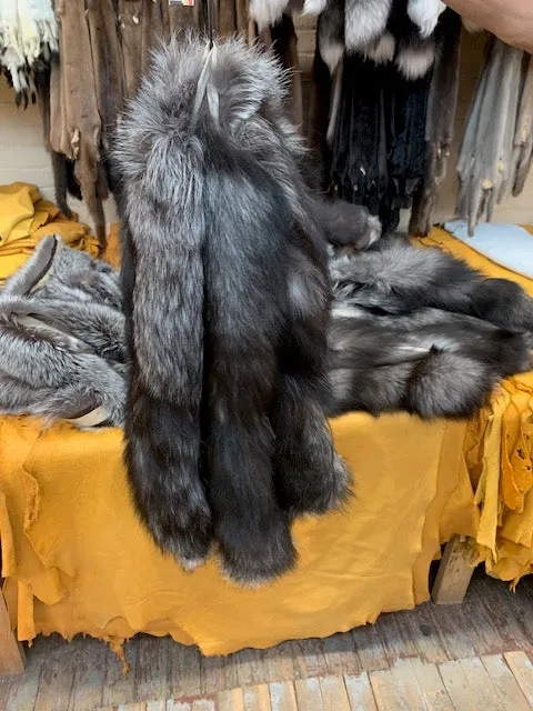 Silver Fox Tail Hood Ruffs