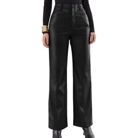 Step Up Your Fashion Game with Our Vegan Leather Wide Leg Pants