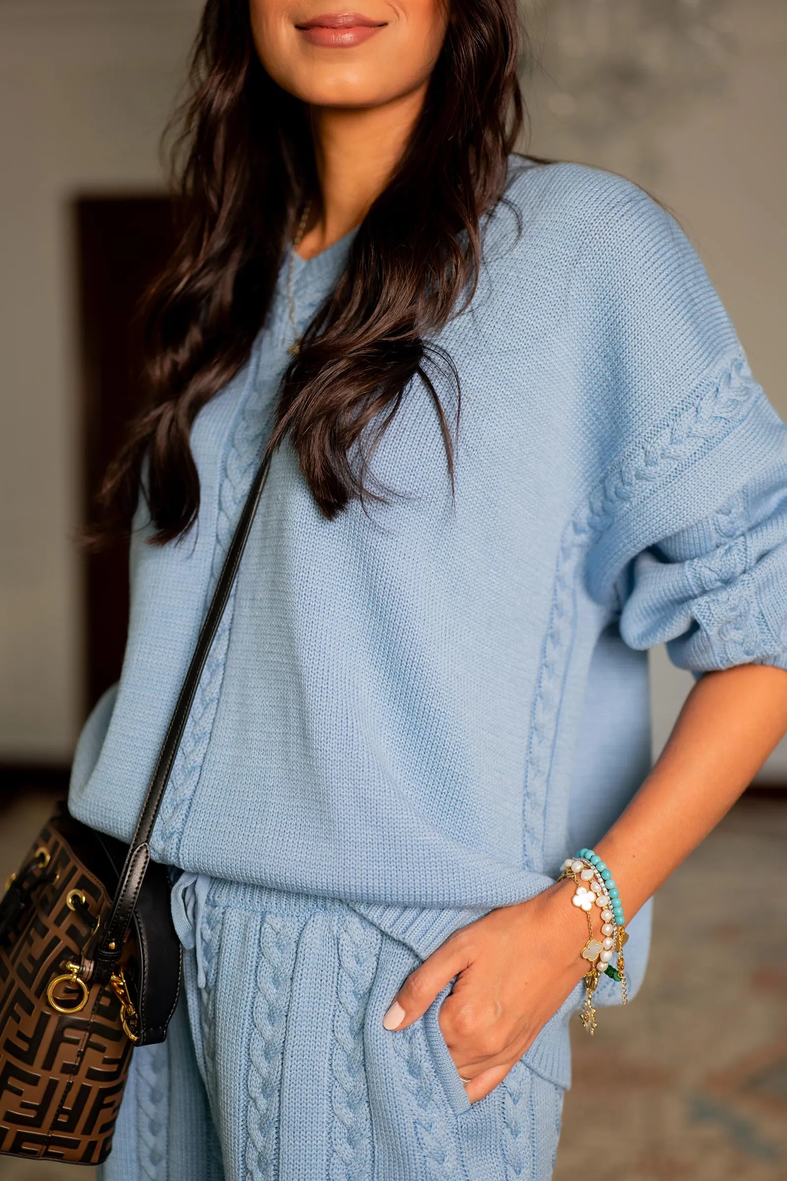 Stitched Solid Sweater Co-ord - FW24WSU033FP2T
