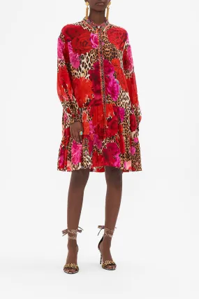 TIERED SHIRT DRESS HEART LIKE A WILDFLOWER