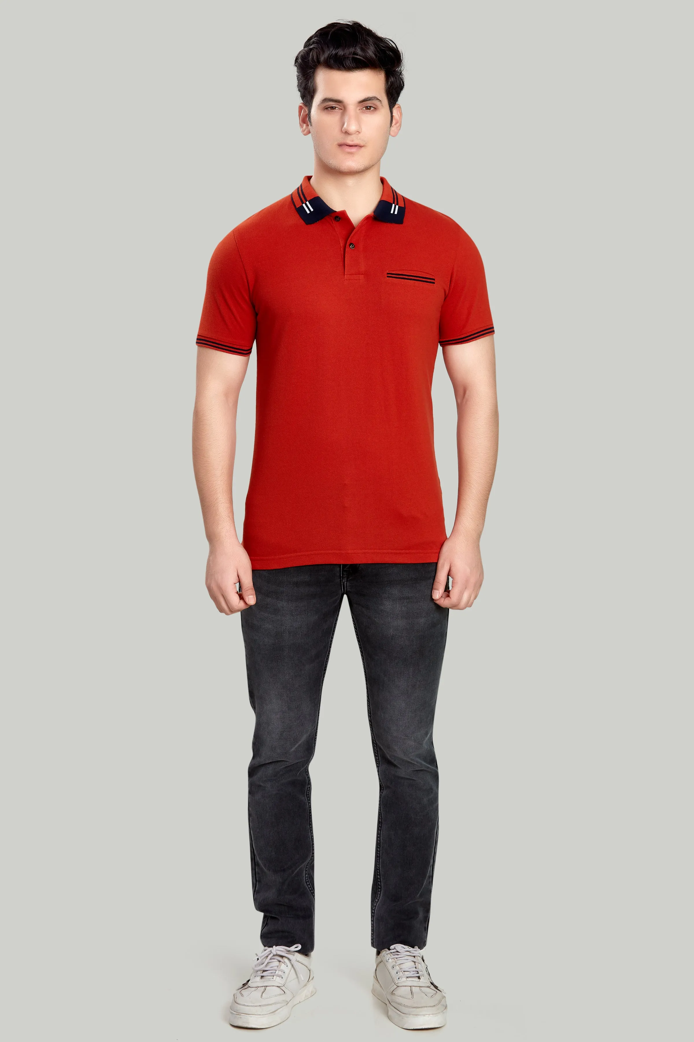 Tipped Collar Solid Polo