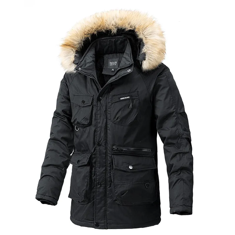 Tommy™ bont capuchon Parka winterjas met meerdere zakken