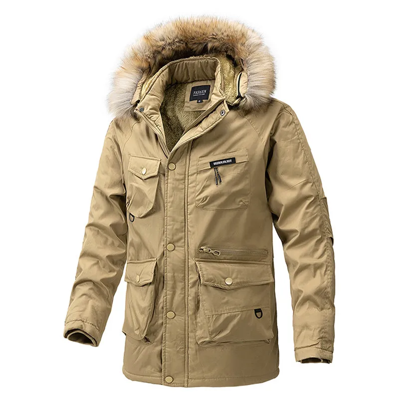 Tommy™ bont capuchon Parka winterjas met meerdere zakken