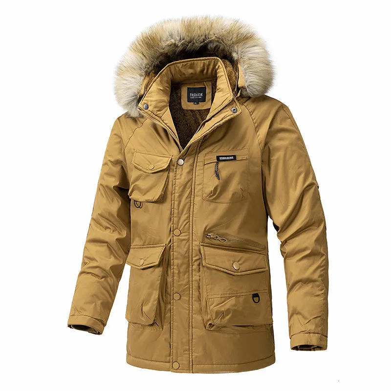 Tommy™ bont capuchon Parka winterjas met meerdere zakken