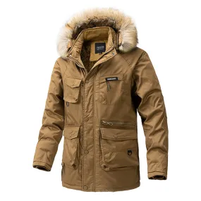 Tommy™ bont capuchon Parka winterjas met meerdere zakken