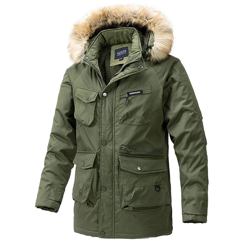 Tommy™ bont capuchon Parka winterjas met meerdere zakken