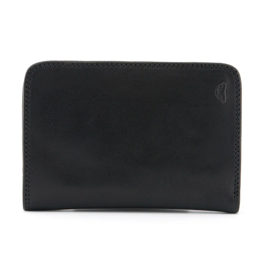 Tony Perotti Italian Leather Black Medium Zip Around Purse