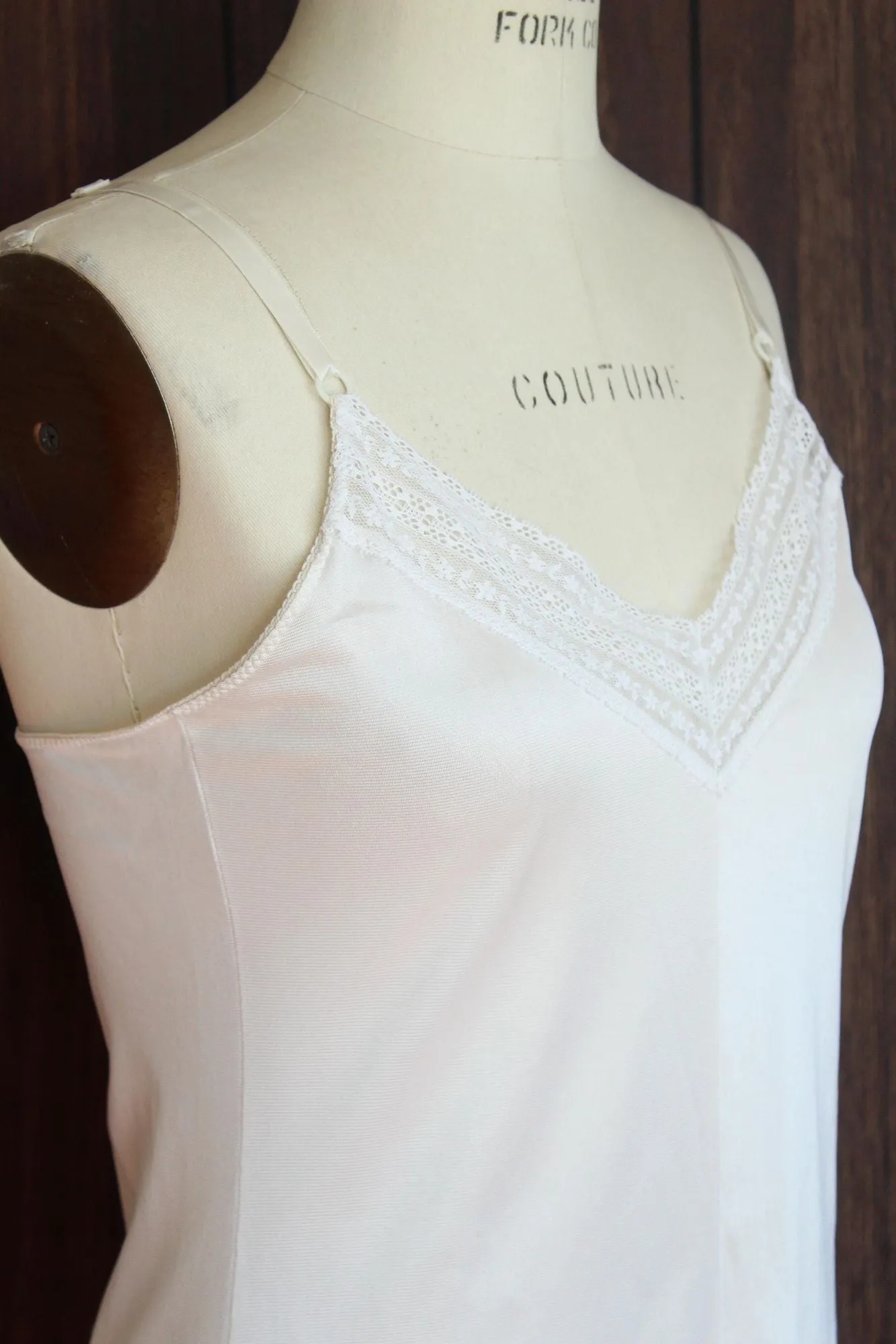Vintage 1980s White Nylon Full Slip