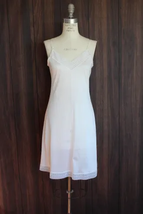 Vintage 1980s White Nylon Full Slip