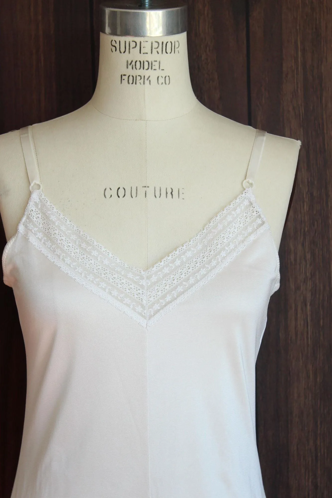 Vintage 1980s White Nylon Full Slip