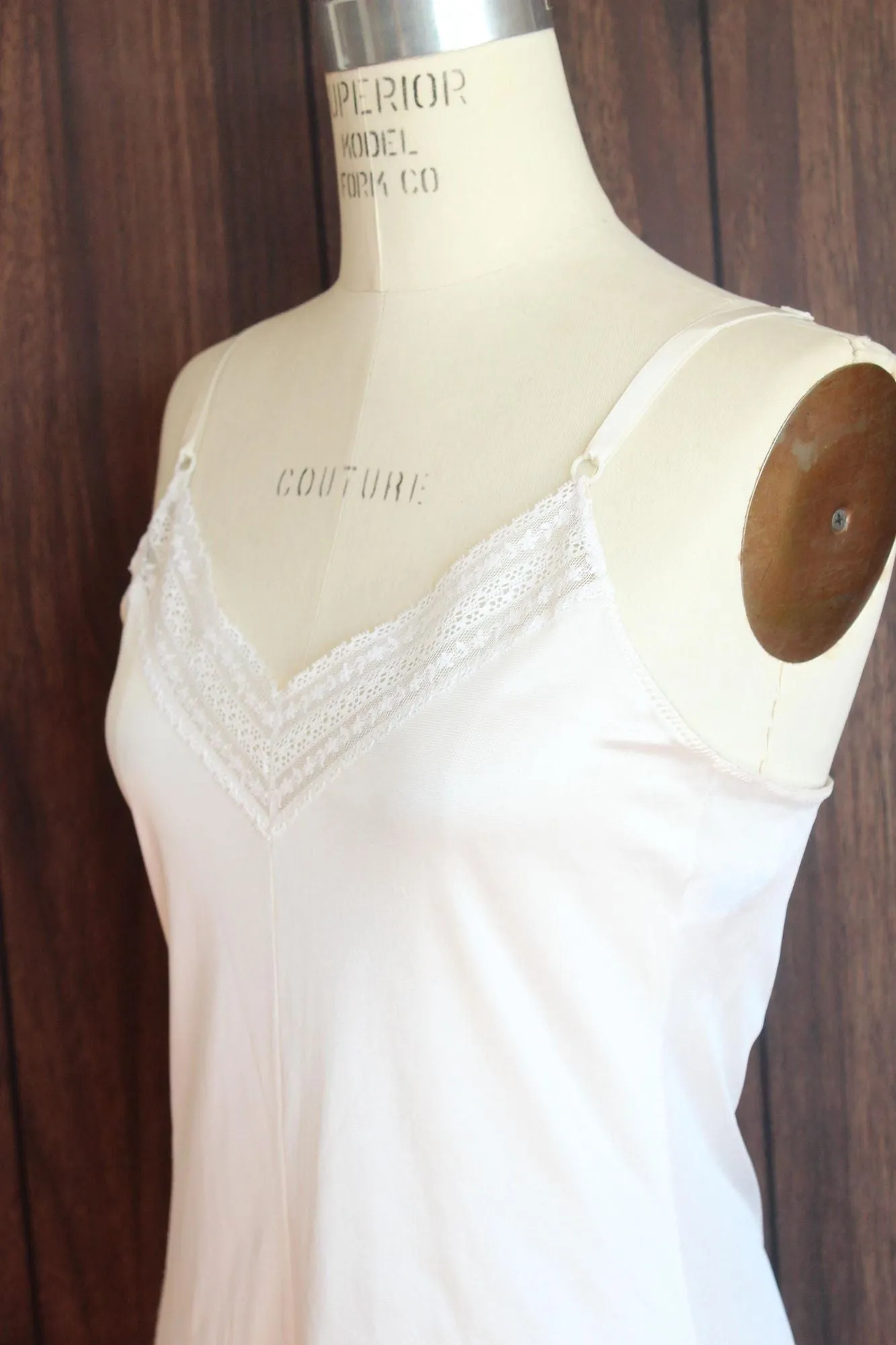 Vintage 1980s White Nylon Full Slip
